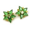 True Love Earrings Clips ~ Green Yellow