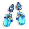 Fountain Earrings for Pierced Ears ~ Aqua Tones with Aqua