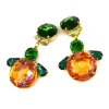 Bubbles Earrings Clips ~ Extra Topaz with Green*