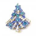 Xmas Tree Brooch #07 ~ Blue Clear*