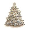 Xmas Tree Brooch #08 ~ Clear Crystal*