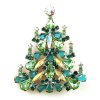 Xmas Tree Brooch #03 ~ Emerald Green AB*