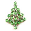 Xmas Teardrops Tree Brooch 10cm ~ Peridot Clear*