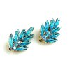 Leafs Earrings with Clips ~ Aqua*