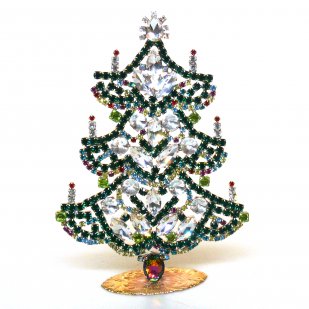 Multicolor Standing Xmas Tree Decoration 17cm ~ #03*