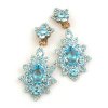 Emotion Lace Earrings Clips ~ Aqua