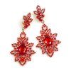 Emotion Lace Earrings Pierced ~ Red