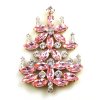 Xmas Tree Brooch #15 ~ Pink Clear*