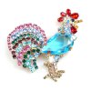 Rooster Brooch ~ Aqua