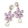 Flowers Earrings Pierced ~ Violet