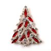 Navette Xmas Tree Brooch ~ Red Clear*