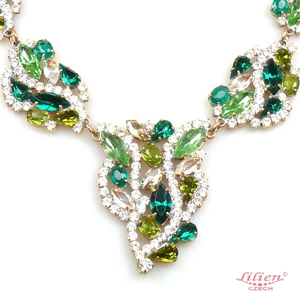 Effervescence Necklace Set ~ Emerald Green : LILIEN CZECH, authentic Czech  rhinestone jewelry