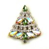 Xmas Tree Brooch #09 ~ AB Green Clear*