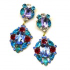Alchemy Glam Earrings Pierced ~ Extra Blue Red Violet*