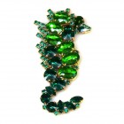Sea-Horse Brooch ~ Green Emerald*