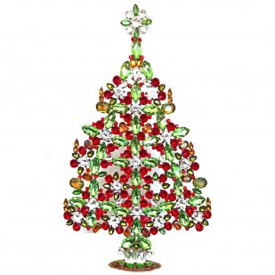 43 cm XXL Festive Xmas Tree Decoration ~ Green Red Topaz Clear*