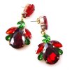 Beaute Earrings Pierced ~ Red with Green*