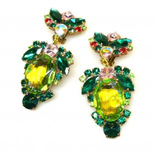 Déjà vu Clips Earrings ~ Extra Lime Multicolor*