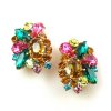 Magic Stones Earrings Clips ~ Topaz Pink Multicolor*