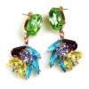 Close to Heaven Pierced Earrings ~ Green Multicolor