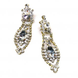 Moonglow Earrings Pierced ~ Clear Crystal*