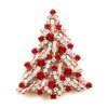 Navette Xmas Tree Brooch ~ Pink Red Clear*