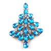 Xmas Teardrops Tree Brooch 10cm ~ Aqua Clear*