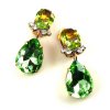 Effervescence Earrings Clips ~ Peridot Lime*