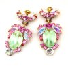 Déjà vu Clips Earrings ~ Extra Mint Green with Pink*