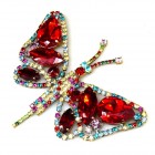 Large Glamorous Butterfly ~ Red Multicolor*