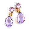 Raindrops Earrings Clips ~ Violet