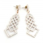 Dangling Pierced Earrings #3 ~ Clear Crystal