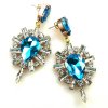 Lioness Earrings Pierced ~ Clear with Aqua*