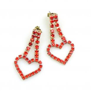 Red Hearts #1 ~ Pierced Earrings