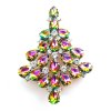 Xmas Teardrops Tree Brooch 10cm ~ Vitrail Clear*