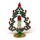 Tree with Candle Decoration 10cm ~ Emerald Red*