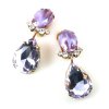 Effervescence Earrings Clips ~ Violet Opaque Ametysth*