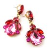 Beaute Earrings Pierced ~ Fuchsia with Red*