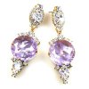 Taj Mahal Earrings Pierced ~ Clear with Silver Violet*