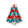 Xmas Tree Brooch #02 ~ Aqua Red*