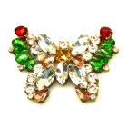 Butterfly Multicolor Brooch ~ Green Multicolor*