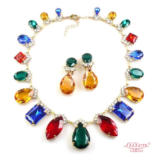 Effervescence Necklace Set ~ Emerald Green : LILIEN CZECH, authentic Czech  rhinestone jewelry