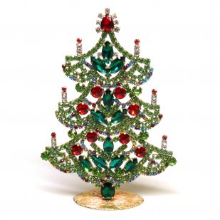 Multicolor Standing Xmas Tree Decoration 17cm ~ #04*