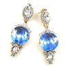 Taj Mahal Earrings Pierced ~ Clear with Silver Sapphire*