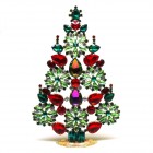 Christmas Tree Stand-up Decoration 22cm ~ Green Red Vitrail*