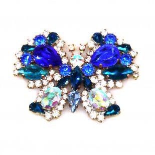 Swallowtail Butterfly Brooch ~ Blue with AB*