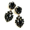 Aztec Sun Earrings Pierced ~ Black