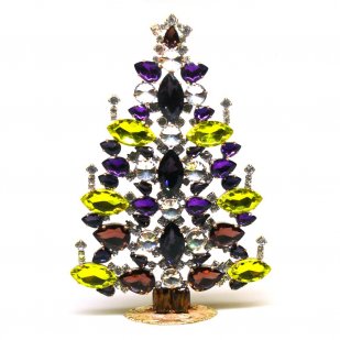 21cm Xmas Tree Decoration Navettes ~ Purple Yellow*