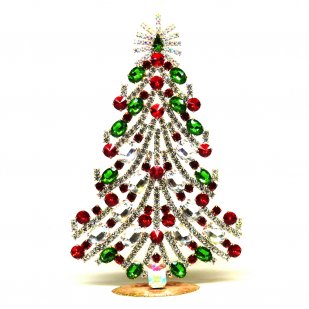 2024 Xmas Tree Decoration 20cm Ovals ~ Clear Red Green*