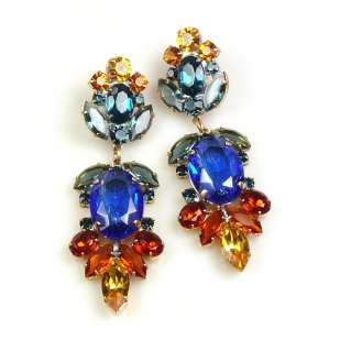 Iris Grande Pierced Earrings ~ Blue Topaz